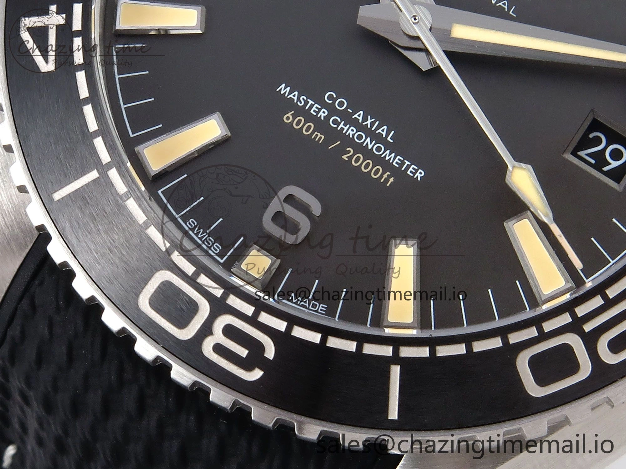 ModernLook Planet Ocean 43.5mm SS VSF 1:1 Best Edition Gray Bezel Gray Dial on Black Rubber Strap A8900 Super Clone 7712