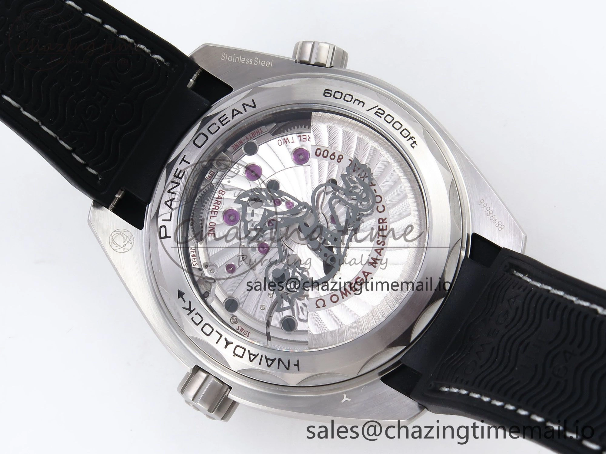 ModernLook Planet Ocean 43.5mm SS VSF 1:1 Best Edition Gray Bezel Gray Dial on Black Rubber Strap A8900 Super Clone 7712
