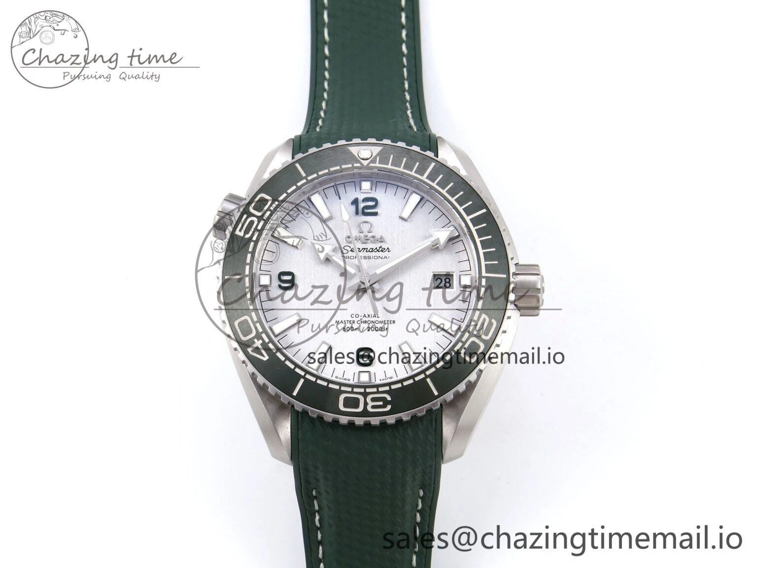 Vibrant Planet Ocean 43.5mm SS VSF 1:1 Best Edition Green Bezel White Dial on Green Rubber Strap A8900 Super Clone 7713