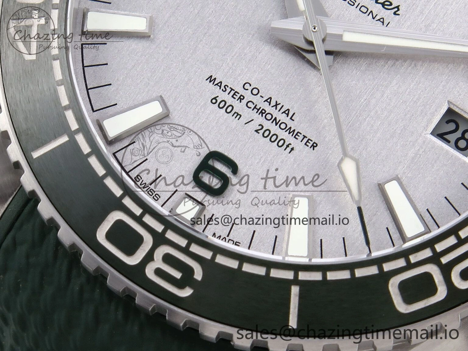 Vibrant Planet Ocean 43.5mm SS VSF 1:1 Best Edition Green Bezel White Dial on Green Rubber Strap A8900 Super Clone 7713