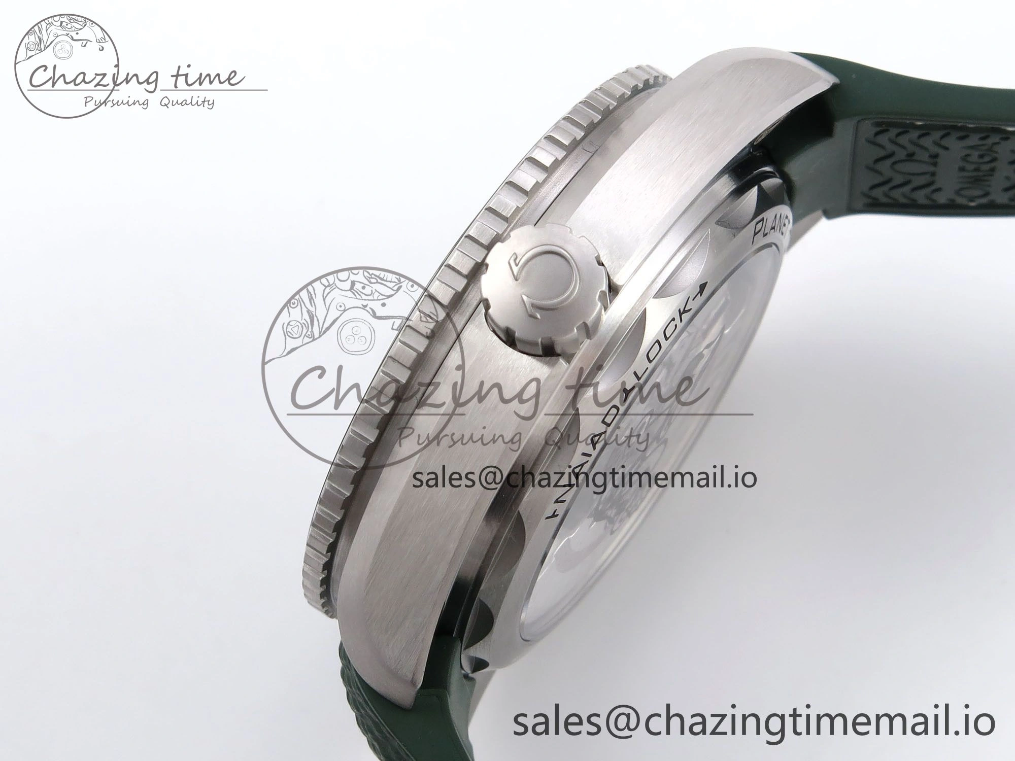 Vibrant Planet Ocean 43.5mm SS VSF 1:1 Best Edition Green Bezel White Dial on Green Rubber Strap A8900 Super Clone 7713