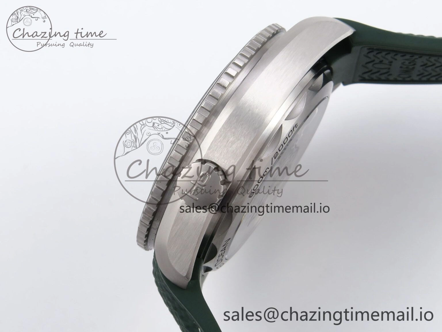 Vibrant Planet Ocean 43.5mm SS VSF 1:1 Best Edition Green Bezel White Dial on Green Rubber Strap A8900 Super Clone 7713
