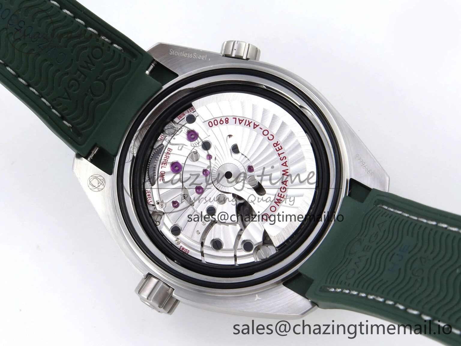 Vibrant Planet Ocean 43.5mm SS VSF 1:1 Best Edition Green Bezel White Dial on Green Rubber Strap A8900 Super Clone 7713