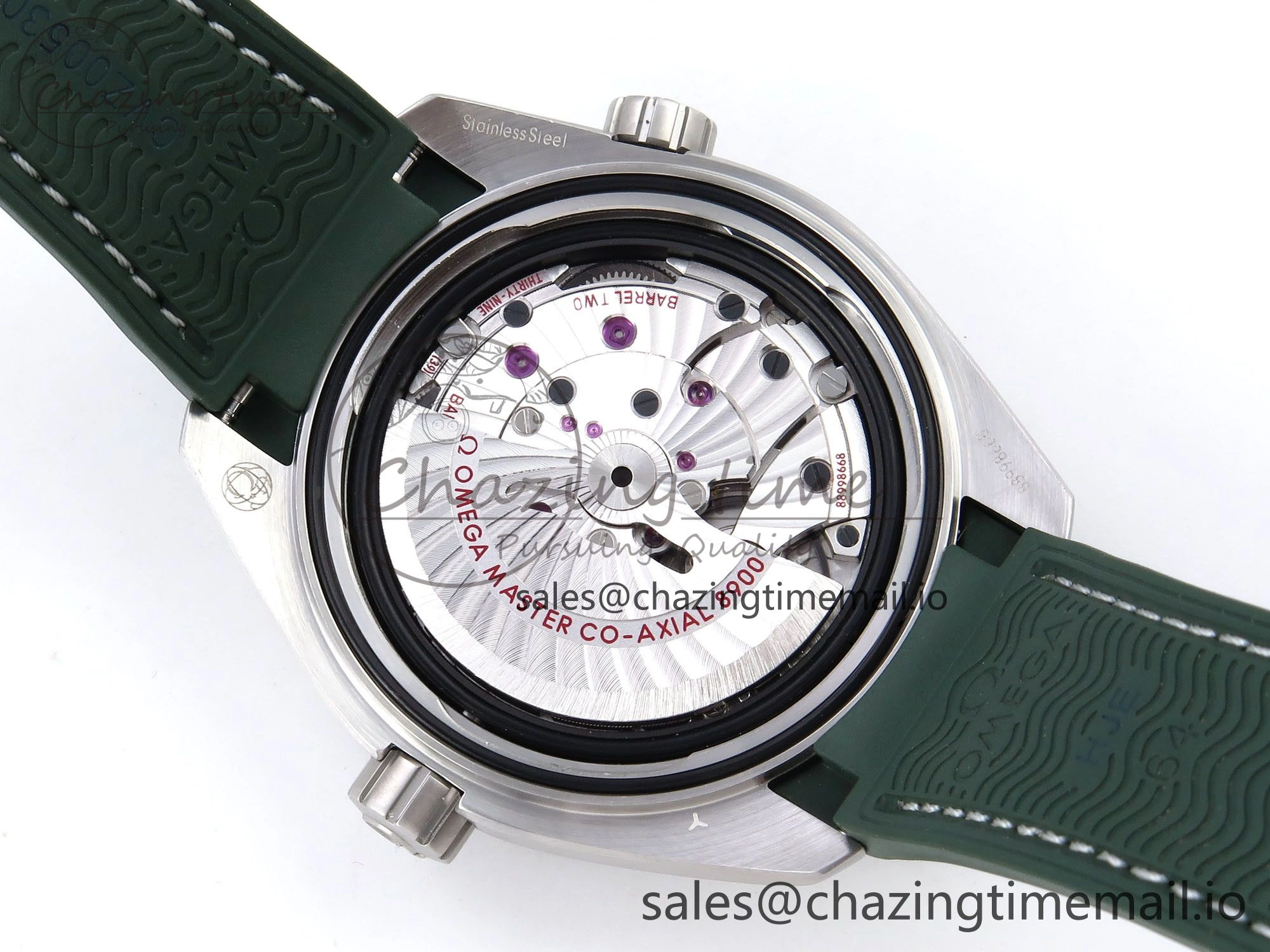 Vibrant Planet Ocean 43.5mm SS VSF 1:1 Best Edition Green Bezel White Dial on Green Rubber Strap A8900 Super Clone 7713