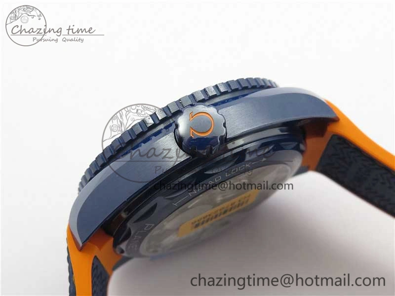 Planet Ocean 45.5mm Big Blue Real Ceramic VSF 1:1 Best Edition on Blue Rubber Strap A8906 Super Clone Sustainable 7896