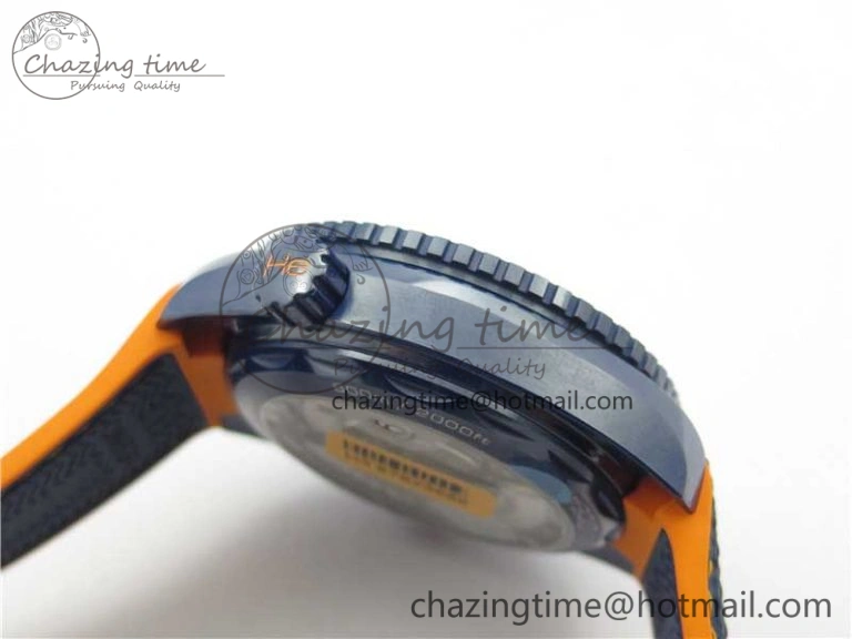 Planet Ocean 45.5mm Big Blue Real Ceramic VSF 1:1 Best Edition on Blue Rubber Strap A8906 Super Clone Sustainable 7896