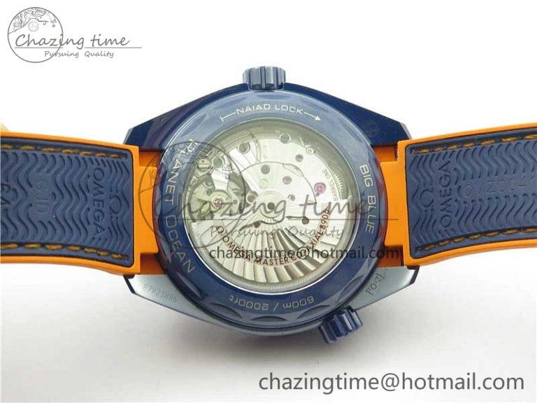 Planet Ocean 45.5mm Big Blue Real Ceramic VSF 1:1 Best Edition on Blue Rubber Strap A8906 Super Clone Sustainable 7896