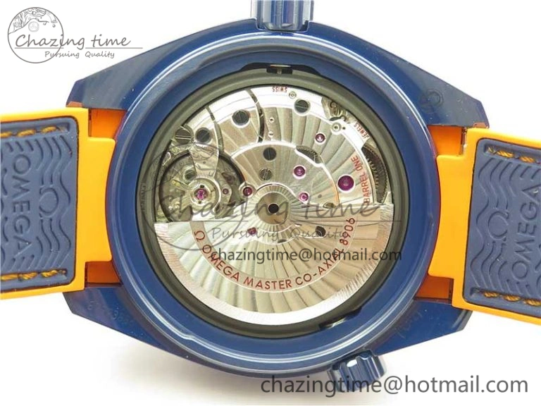 Planet Ocean 45.5mm Big Blue Real Ceramic VSF 1:1 Best Edition on Blue Rubber Strap A8906 Super Clone Sustainable 7896