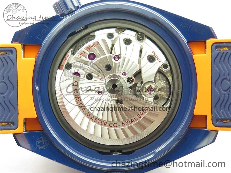 Planet Ocean 45.5mm Big Blue Real Ceramic VSF 1:1 Best Edition on Blue Rubber Strap A8906 Super Clone Sustainable 7896