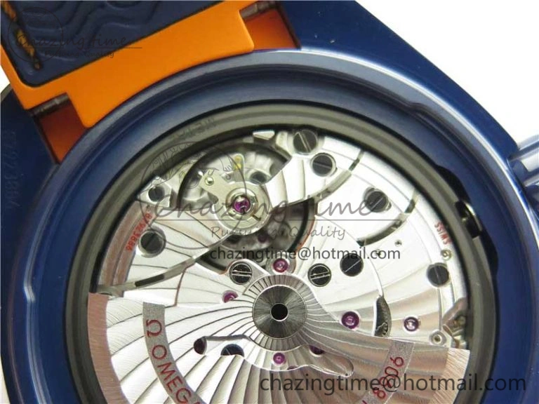 Planet Ocean 45.5mm Big Blue Real Ceramic VSF 1:1 Best Edition on Blue Rubber Strap A8906 Super Clone Sustainable 7896