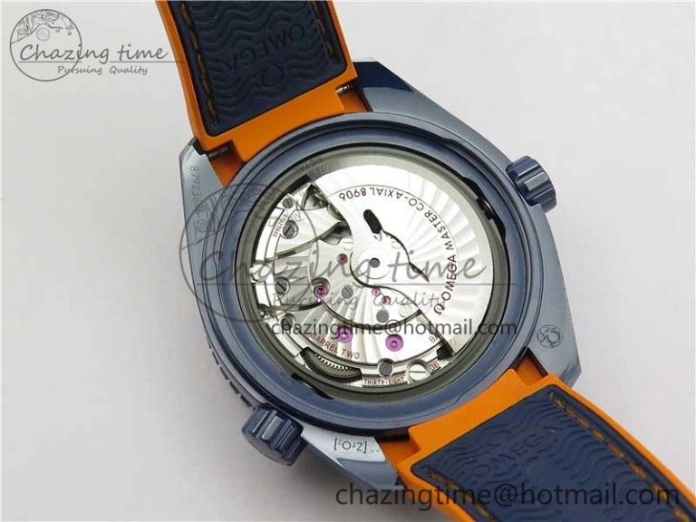 Planet Ocean 45.5mm Big Blue Real Ceramic VSF 1:1 Best Edition on Blue Rubber Strap A8906 Super Clone Sustainable 7896