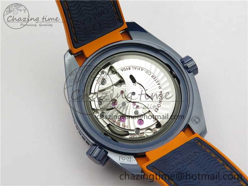 Planet Ocean 45.5mm Big Blue Real Ceramic VSF 1:1 Best Edition on Blue Rubber Strap A8906 Super Clone Sustainable 7896