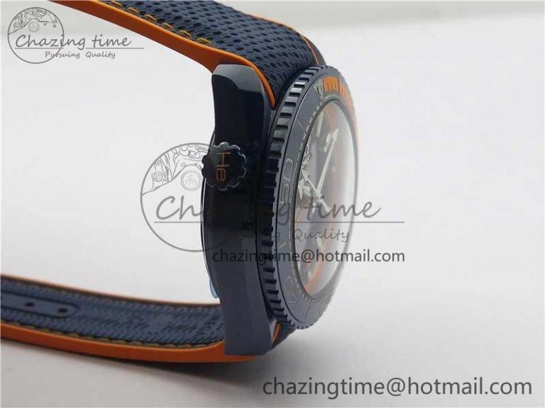 Planet Ocean 45.5mm Big Blue Real Ceramic VSF 1:1 Best Edition on Blue Rubber Strap A8906 Super Clone Sustainable 7896