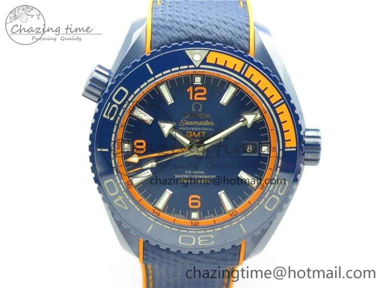 Planet Ocean 45.5mm Big Blue Real Ceramic VSF 1:1 Best Edition on Blue Rubber Strap A8906 Super Clone Sustainable 7896