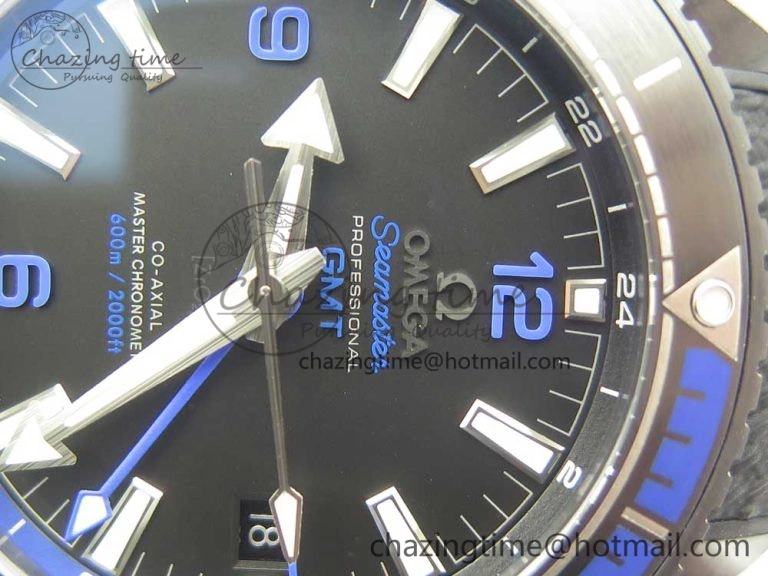 ComfortFit Planet Ocean 45.5mm Deep Black blue Real Ceramic VSF 1:1 Best Edition on Black Nylon Strap A8906 Super Clone 7985