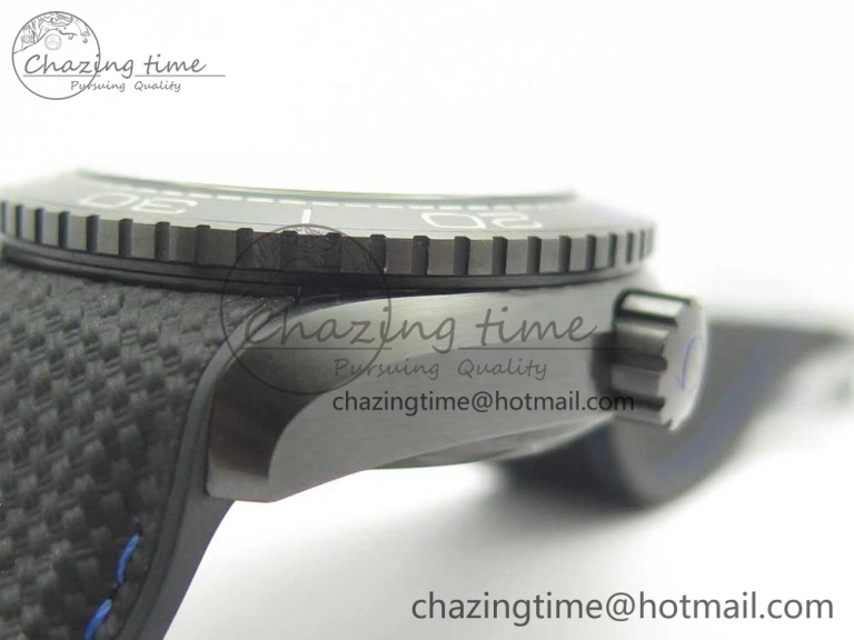 ComfortFit Planet Ocean 45.5mm Deep Black blue Real Ceramic VSF 1:1 Best Edition on Black Nylon Strap A8906 Super Clone 7985