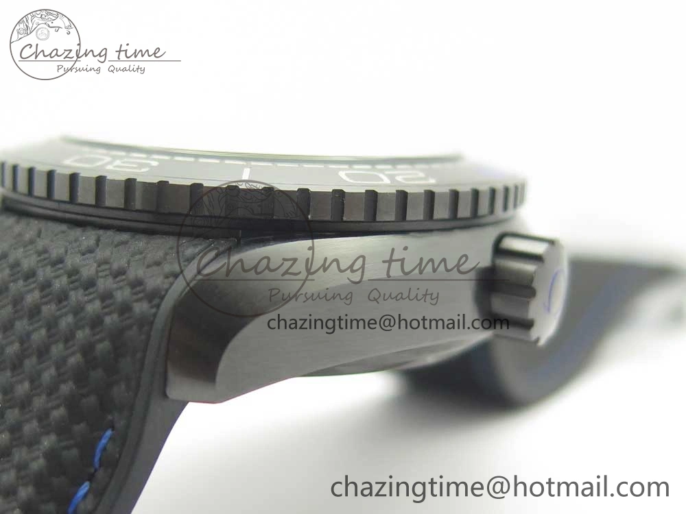 ComfortFit Planet Ocean 45.5mm Deep Black blue Real Ceramic VSF 1:1 Best Edition on Black Nylon Strap A8906 Super Clone 7985