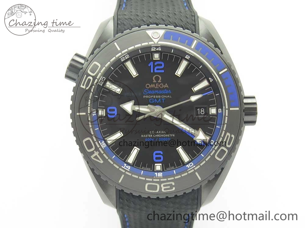ComfortFit Planet Ocean 45.5mm Deep Black blue Real Ceramic VSF 1:1 Best Edition on Black Nylon Strap A8906 Super Clone 7985