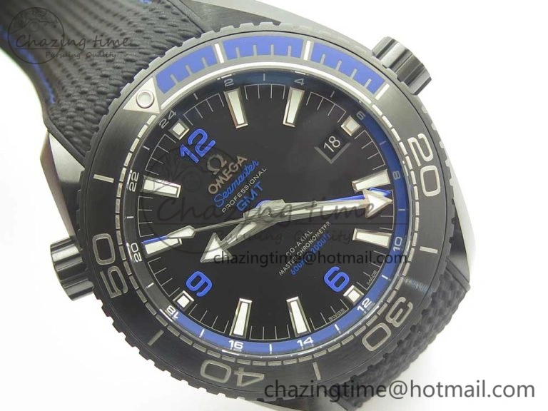 ComfortFit Planet Ocean 45.5mm Deep Black blue Real Ceramic VSF 1:1 Best Edition on Black Nylon Strap A8906 Super Clone 7985