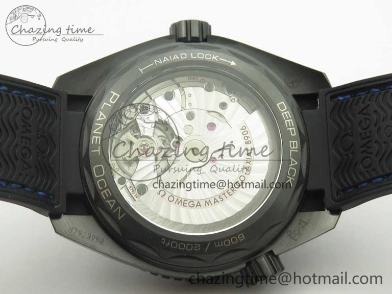 ComfortFit Planet Ocean 45.5mm Deep Black blue Real Ceramic VSF 1:1 Best Edition on Black Nylon Strap A8906 Super Clone 7985