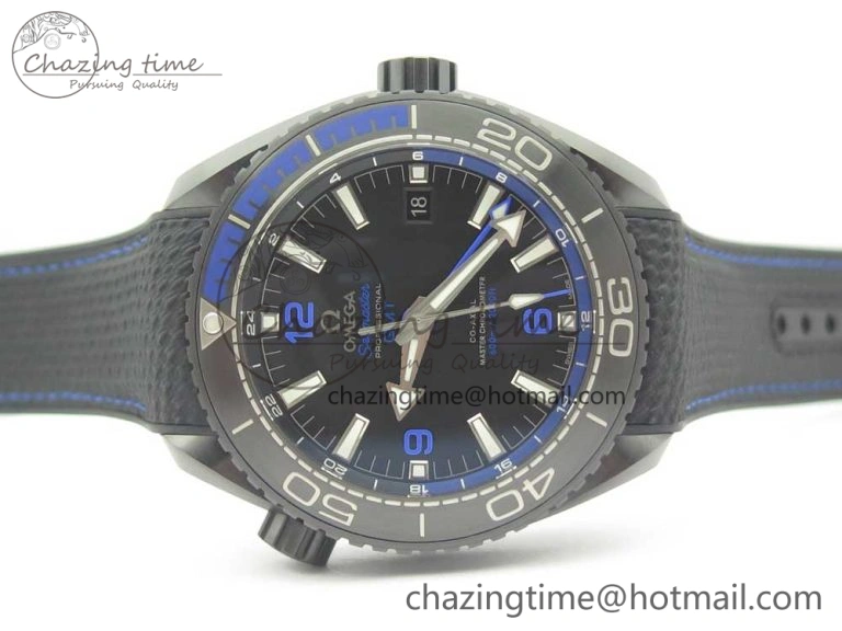 ComfortFit Planet Ocean 45.5mm Deep Black blue Real Ceramic VSF 1:1 Best Edition on Black Nylon Strap A8906 Super Clone 7985