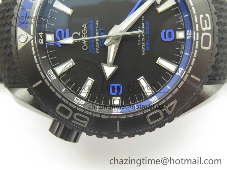 ComfortFit Planet Ocean 45.5mm Deep Black blue Real Ceramic VSF 1:1 Best Edition on Black Nylon Strap A8906 Super Clone 7985