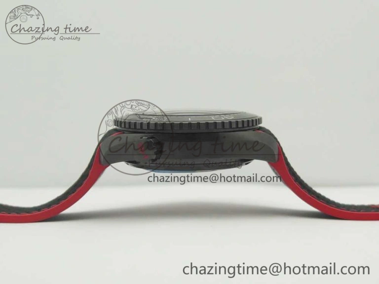 Planet Ocean 45.5mm Deep Black red Real Ceramic VSF 1:1 Best Edition on Black Nylon Strap A8906 Super Clone FlexibleFit 7986