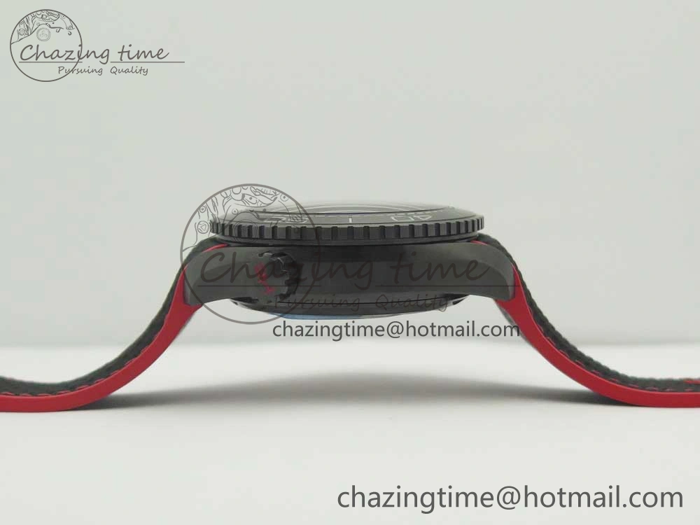 Planet Ocean 45.5mm Deep Black red Real Ceramic VSF 1:1 Best Edition on Black Nylon Strap A8906 Super Clone FlexibleFit 7986