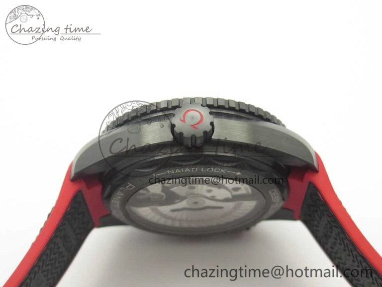 Planet Ocean 45.5mm Deep Black red Real Ceramic VSF 1:1 Best Edition on Black Nylon Strap A8906 Super Clone FlexibleFit 7986