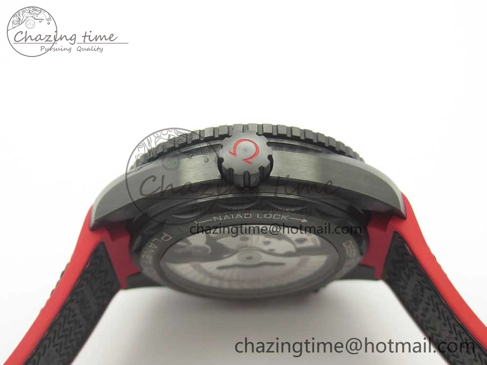 Planet Ocean 45.5mm Deep Black red Real Ceramic VSF 1:1 Best Edition on Black Nylon Strap A8906 Super Clone FlexibleFit 7986