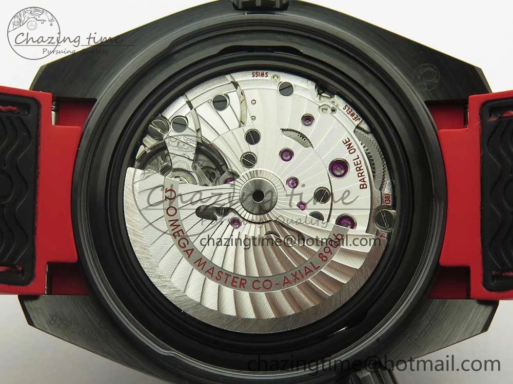 Planet Ocean 45.5mm Deep Black red Real Ceramic VSF 1:1 Best Edition on Black Nylon Strap A8906 Super Clone FlexibleFit 7986