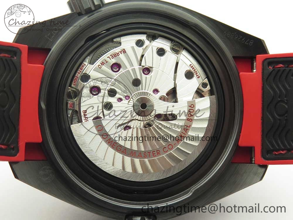 Planet Ocean 45.5mm Deep Black red Real Ceramic VSF 1:1 Best Edition on Black Nylon Strap A8906 Super Clone FlexibleFit 7986