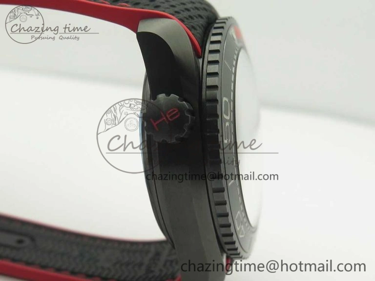 Planet Ocean 45.5mm Deep Black red Real Ceramic VSF 1:1 Best Edition on Black Nylon Strap A8906 Super Clone FlexibleFit 7986