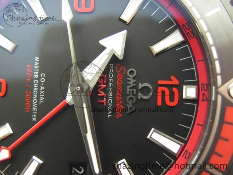 Planet Ocean 45.5mm Deep Black red Real Ceramic VSF 1:1 Best Edition on Black Nylon Strap A8906 Super Clone FlexibleFit 7986