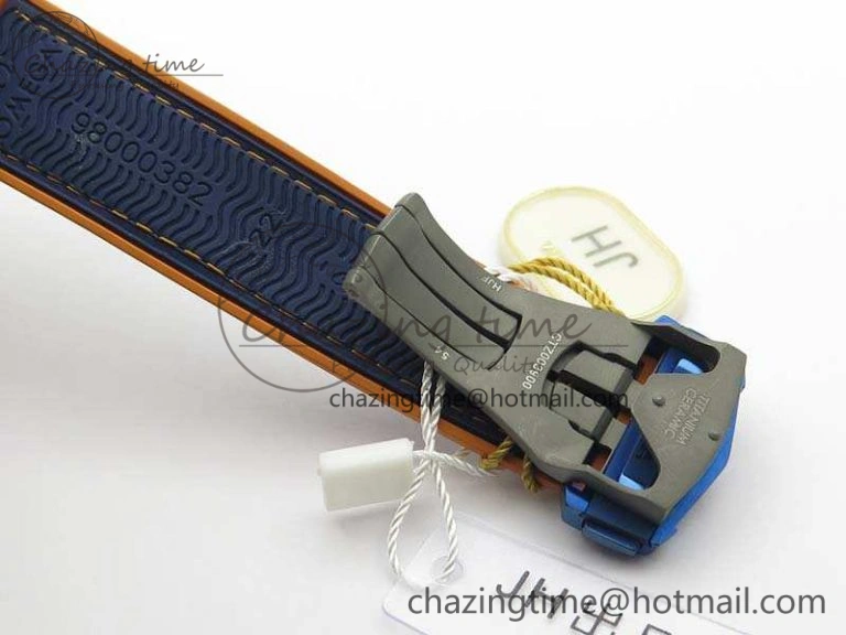 FreshLook Planet Ocean 45mm GMT Blue DLC Black OMF Best Edition Blue Dial On Blue Gummy Strap A 8123