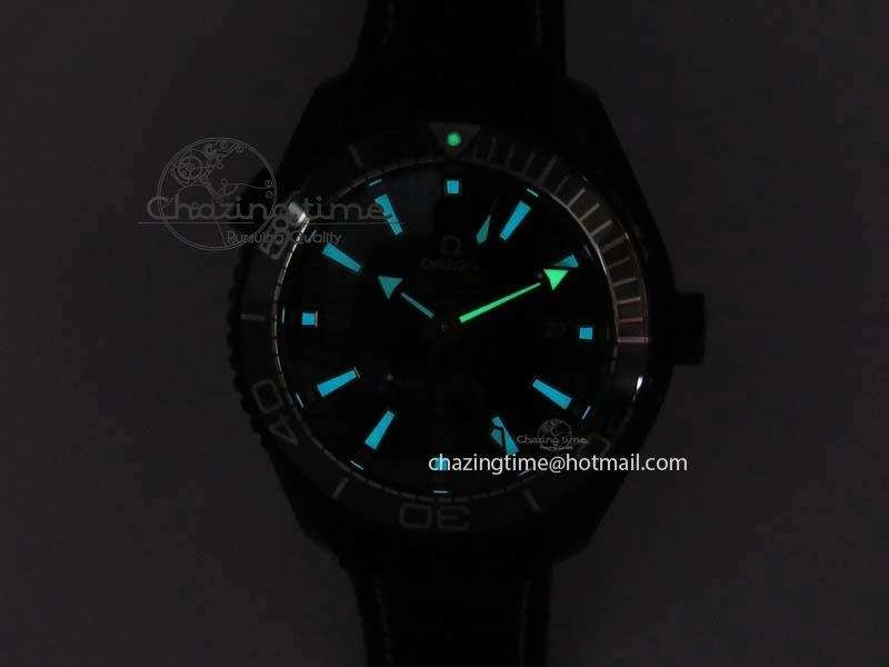 ComfortFit Planet Ocean 45mm GMT DLC JHF Best Edition Black Dial On Rubber Strap A 8194