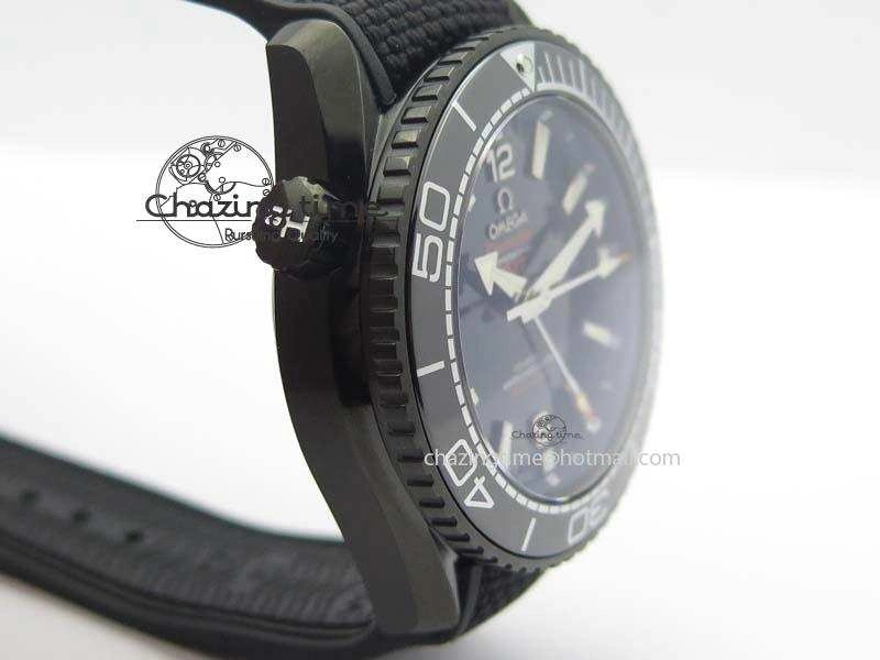 ComfortFit Planet Ocean 45mm GMT DLC JHF Best Edition Black Dial On Rubber Strap A 8194