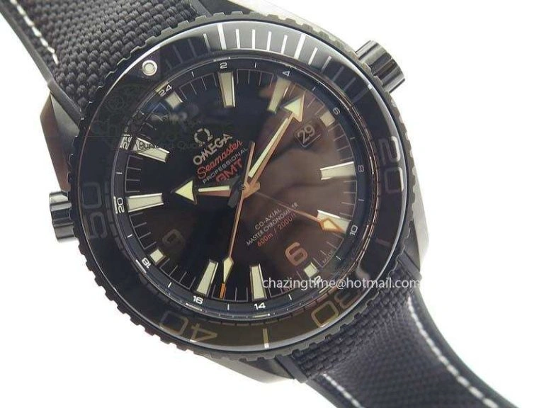 ComfortFit Planet Ocean 45mm GMT DLC JHF Best Edition Black Dial On Rubber Strap A 8194