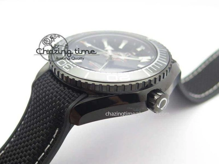 ComfortFit Planet Ocean 45mm GMT DLC JHF Best Edition Black Dial On Rubber Strap A 8194