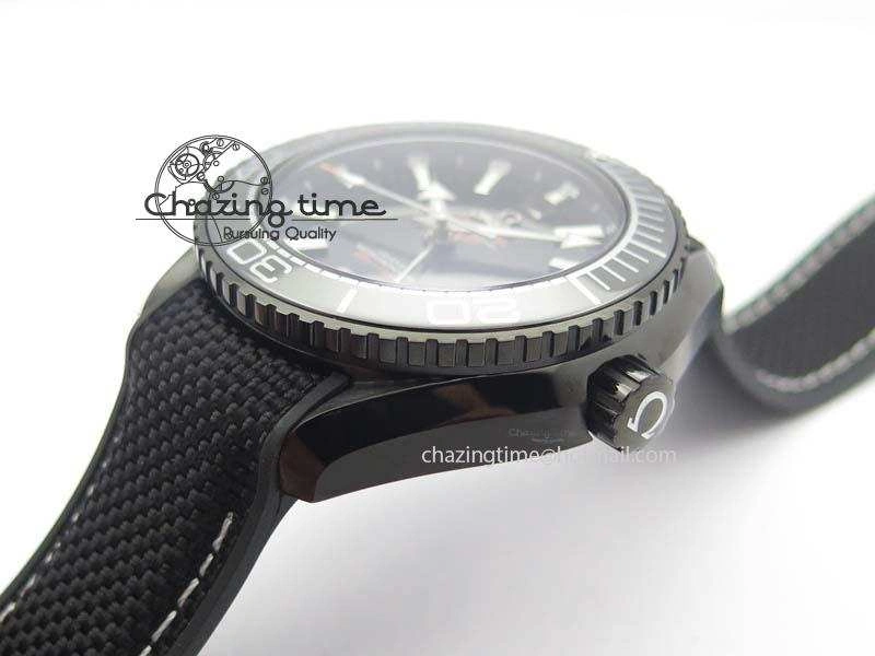 ComfortFit Planet Ocean 45mm GMT DLC JHF Best Edition Black Dial On Rubber Strap A 8194