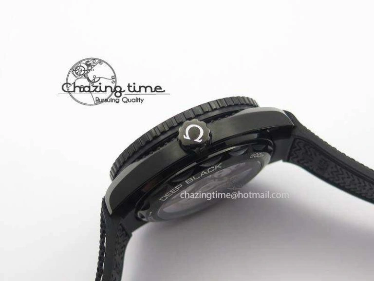 ComfortFit Planet Ocean 45mm GMT DLC JHF Best Edition Black Dial On Rubber Strap A 8194