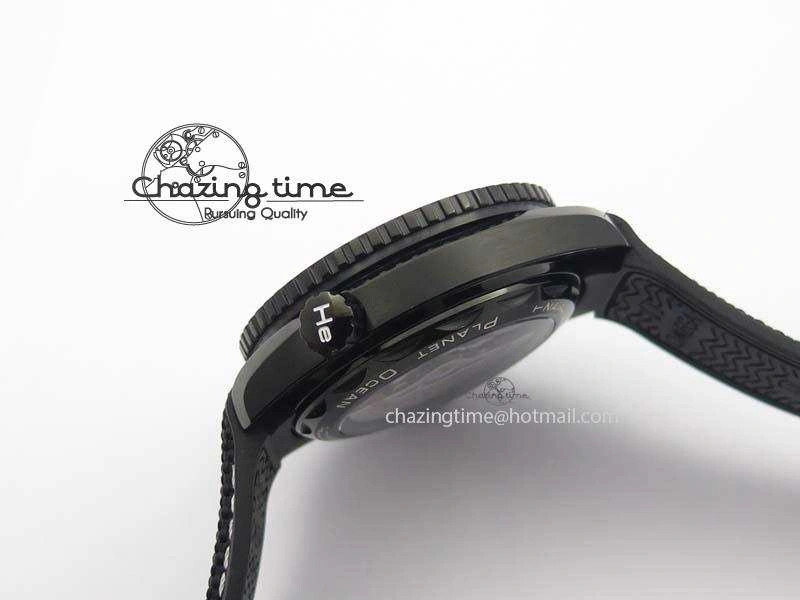 ComfortFit Planet Ocean 45mm GMT DLC JHF Best Edition Black Dial On Rubber Strap A 8194
