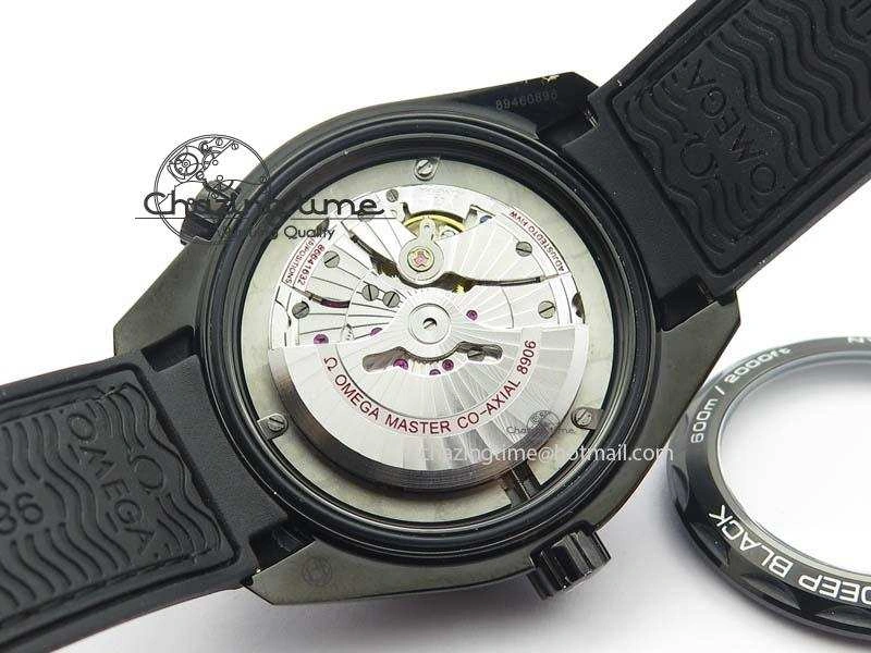 ComfortFit Planet Ocean 45mm GMT DLC JHF Best Edition Black Dial On Rubber Strap A 8194
