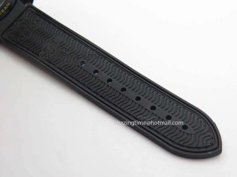 Flexible Planet Ocean 45mm GMT DLC RG JHF Best Edition Black Dial On Leather Strap A 8193
