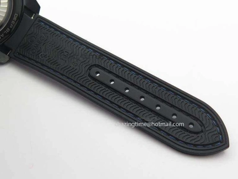 SoftTouch Planet Ocean 45mm Real Ceramic Blue BP-Maker Best Edition Black Dial On Nylon Rubber Strap A 8184