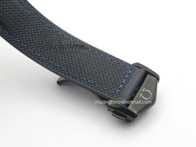 SoftTouch Planet Ocean 45mm Real Ceramic Blue BP-Maker Best Edition Black Dial On Nylon Rubber Strap A 8184