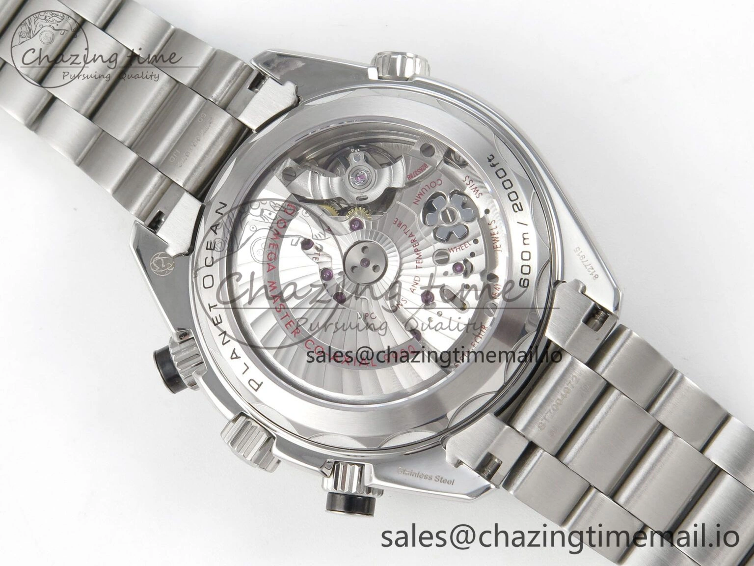 Premium Planet Ocean 600M Chrono SS VRF 1:1 Best Edition Black Bezel Black Dial on SS Bracelet A 7651