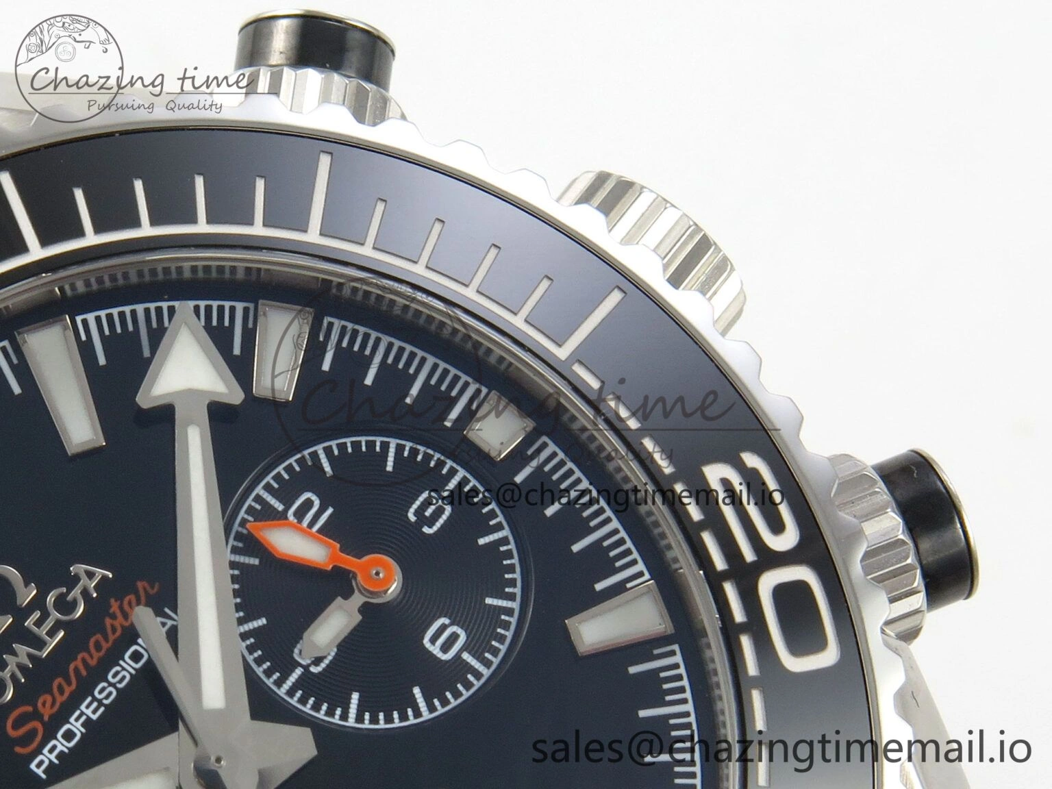 Premium Planet Ocean 600M Chrono SS VRF 1:1 Best Edition Black Bezel Black Dial on SS Bracelet A 7651