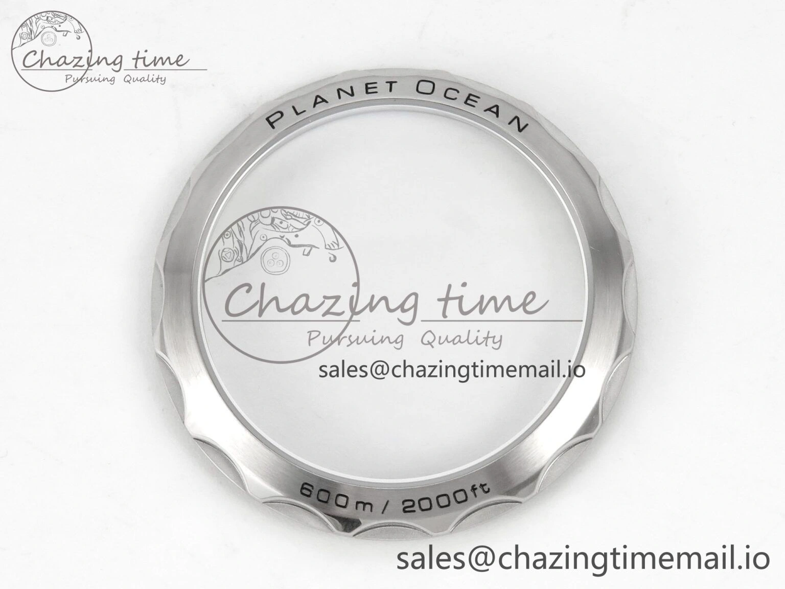 Planet Ocean 600M Chrono SS VRF 1:1 Best Edition Black Bezel Blue Dial on RG SS Bracelet A RelaxedFit 7648