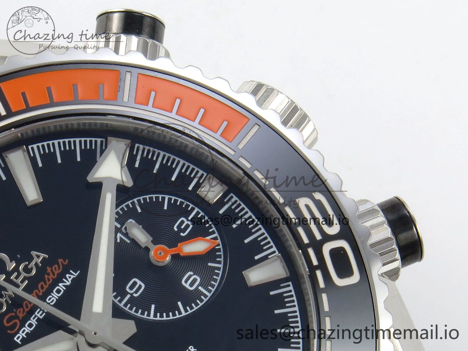Planet Ocean 600M Chrono SS VRF 1:1 Best Edition Black Orange Bezel Black Dial on SS Bracelet A TimelessDesign 7652